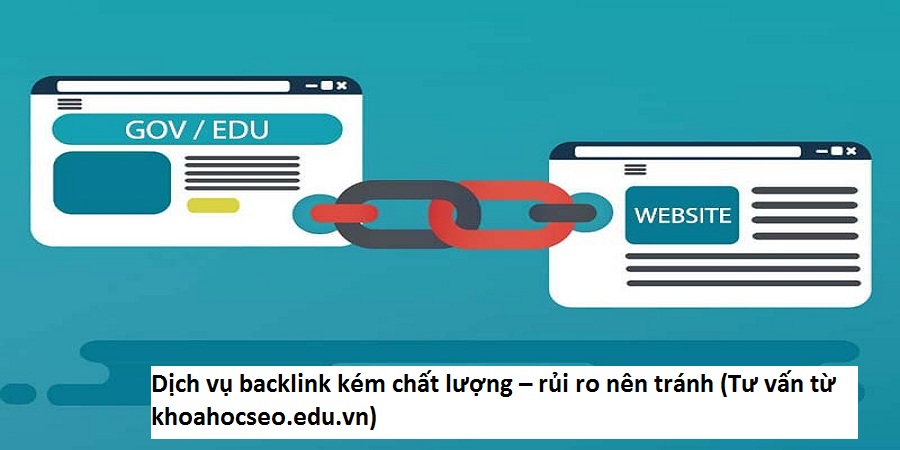 Dịch vụ backlink kém chất lượng – rủi ro nên tránh (Tư vấn từ khoahocseo.edu.vn)